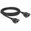 Delock Netzwerk Verlängerungskabel S/FTP RJ45 Buchse zu RJ45 Buchse Cat.6A flache Ausführung 2 m juodas