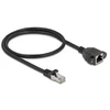 Delock Netzwerk Verlängerungskabel S/FTP RJ45 Stecker zu RJ45 Buchse Cat.6A flache Ausführung 0,5 m juodas