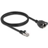 Delock Netzwerk Verlängerungskabel S/FTP RJ45 Stecker zu RJ45 Buchse Cat.6A flache Ausführung 1 m juodas