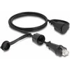 Delock Netzwerkkabel RJ45 Stecker zu RJ45 Stecker Cat.6 STP mit Verschlusskappe Outdoor IP68 staub- und wasserdicht juodas 1 m