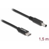 „DeLOCK“ nešiojamojo kompiuterio įkrovimo laidas, USB C tipo kištukas - Dell 4,5 x 3,0 mm kištukas, 1,5 m, USB C, 4,5 x 3,0 mm, 20 V