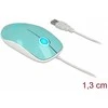 Pelė Delock 12538 - Ambidextrous - Optinis - USB A tipo - 1200 DPI - Turquoise