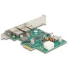 Delock PCI Express x1 Karte zu 1 x extern USB Type-C Buchse PD 30 W + 2 x extern USB Typ-A Buchse USB 5 Gbps