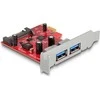 Delock PCI Express x1 Karte zu 2 x extern USB 5 Gbps Typ-A Buchse - Low Profile Formfaktor