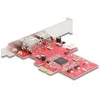 Delock PCI Express x1 Karte zu 2 x extern FireWire B + 1 x extern FireWire A - Low Profile Formfaktor