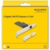 Kontroler Delock DeLOCK PCI Express x1 kortelė, skirta 1 x RJ45 5 Gigabit LAN RTL8126