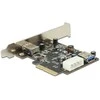 Delock PCI Express x4 Karte > 1 x extern + 1 x intern SuperSpeed USB 10 Gbps (USB 3.1 Gen 2) Typ A Buchse