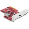 Delock PCI Express x4 Karte zu 1 x extern USB 10 Gbps USB Type-C™ Buchse + 1 x intern USB 10 Gbps Typ-A Buchse - Low Profile Formfaktor