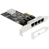 Kontroler Delock DeLOCK PCIe x4 to 4 x RJ45 Gbit, LAN adapter (Realtek RTL8111H)