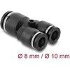 Delock Pneumatik Steckverbinder 2 x 8 mm zu 1 x 10 mm mit Befestigungsloch Y-Form