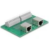 Delock RJ45 2 x Buchse zu 2 x Terminalblock mit Drucktaster für Hutschiene