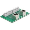 Delock RJ45 2 x Buchse zu 2 x Terminalblock mit Drucktaster für Hutschiene gewinkelt