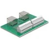 Delock RJ45 2 x Buchse zu 2 x Terminalblock mit Drucktaster für Hutschiene