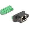 Delock RJ45 Buchse zu Terminalblock Adapteris zum Einbau 8 Pin 2-teilig