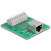Delock RJ45 Buchse zu Terminalblock mit Drucktaster für Hutschiene