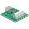 Delock RJ45 Buchse zu Terminalblock mit Drucktaster für Hutschiene
