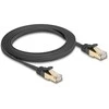 Delock RJ45 Flachband Netzwerkkabel mit Geflechtmantel Cat.6A U/FTP Stecker zu Stecker 2 m juodas