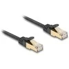 Delock RJ45 Flachband Netzwerkkabel mit Geflechtmantel Cat.6A U/FTP Stecker zu Stecker 7,5 m juodas
