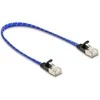 Delock RJ45 Flachband Netzwerkkabel mit Geflechtmantel Cat.6A U/FTP 0,3 m blau