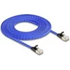 Delock RJ45 Flachband Netzwerkkabel mit Geflechtmantel Cat.6A U/FTP 5 m blau