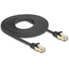 Delock RJ45 Flachband Netzwerkkabel mit Geflechtmantel Cat.6A U/FTP Stecker zu Stecker 5 m juodas
