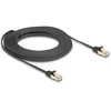 Delock RJ45 Flachband Netzwerkkabel mit Geflechtmantel Cat.6A U/FTP Stecker zu Stecker 10 m juodas