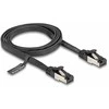 Delock RJ45 Flachband Patchkabel Stecker zu Stecker Cat.8.1 flexibel 1 m juodas