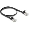Delock RJ45 Flachband Patchkabel Stecker zu Stecker Cat.6A U/FTP 0,5 m juodas
