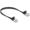 Delock RJ45 Flachband Patchkabel Stecker zu Stecker Cat.6A U/FTP 0,25 m juodas