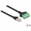 Delock RJ45 Kabelis Cat.6 Stecker zu Terminalblock Adapteris 2 m 2-teilig