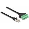 Delock RJ45 Kabelis Cat.6 Stecker zu Terminalblock Adapteris 1 m 2-teilig
