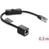 Delock RJ45 Kabelis Stecker zu Buchse mit Schalter Cat.6 F/UTP 0,3 m - Netzwerkschaltung juodas