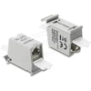 Delock RJ45 jungtis Cat.6A lizdas į lizdą su apsauga nuo dulkių montavimui ant bėgelio ekranuota juoda / balta
