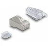 Delock RJ45 Modularer Stecker mit gebogener Rastnase Cat.6 und Knickschutztülle 50er Set