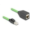 Delock RJ45 Netzwerk Verlängerungskabel Cat.6A Stecker zu Buchse SF/UTP schleppkettentauglich PUR (TPU) 2 m grün