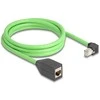 Delock RJ45 Netzwerk Verlängerungskabel Cat.6A Stecker unten gewinkelt zu Buchse SF/UTP schleppkettentauglich PUR (TPU) 2 m grün