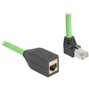 Delock RJ45 Netzwerk Verlängerungskabel Cat.6A Stecker oben gewinkelt zu Buchse SF/UTP schleppkettentauglich PUR (TPU) 2 m grün