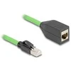 Delock RJ45 Netzwerk Verlängerungskabel Cat.6A Stecker zu Buchse SF/UTP schleppkettentauglich PUR (TPU) 1 m grün