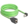 Delock RJ45 Netzwerk Verlängerungskabel Cat.6A Stecker unten gewinkelt zu Buchse SF/UTP schleppkettentauglich PUR (TPU) 5 m grün