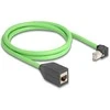 Delock RJ45 Netzwerk Verlängerungskabel Cat.6A Stecker unten gewinkelt zu Buchse SF/UTP schleppkettentauglich PUR (TPU) 1 m grün