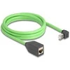 Delock RJ45 Netzwerk Verlängerungskabel Cat.6A Stecker oben gewinkelt zu Buchse SF/UTP schleppkettentauglich PUR (TPU) 2 m grün