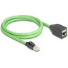 Delock RJ45 Netzwerk Verlängerungskabel Cat.6A Stecker zu Buchse SF/UTP schleppkettentauglich PUR (TPU) 1 m grün