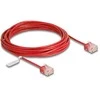 Delock RJ45 Netzwerkkabel Cat.6 UTP Ultra Slim 5 m raudona mit kurzen Steckern