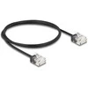 Delock RJ45 Netzwerkkabel Cat.6 UTP Ultra Slim 1 m juodas mit kurzen Steckern