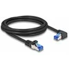Delock RJ45 Netzwerkkabel Cat.6A S/FTP gerade / rechts gewinkelt 3 m juodas