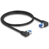Delock RJ45 Netzwerkkabel Cat.6A S/FTP rechts / links gewinkelt 0,5 m juodas
