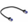 Delock Delock - Tinklo kabelis - RJ-45 (M) iki RJ-45 (M) - 25 cm - 4,5 mm - S/FTP - CAT 6a - Be halogenų, be kablio - juodas