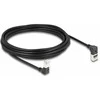 Delock RJ45 Netzwerkkabel Cat.6A S/FTP Slim 90° oben / unten gewinkelt 5 m juodas