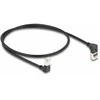 Delock RJ45 Netzwerkkabel Cat.6A S/FTP Slim 90° oben / unten gewinkelt 0,5 m juodas