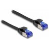 Delock Delock - Tinklo kabelis - RJ-45 (M) iki RJ-45 (M) - 25 cm - 4,5 mm - S/FTP - CAT 6a - Be halogenų, be kablio - juodas